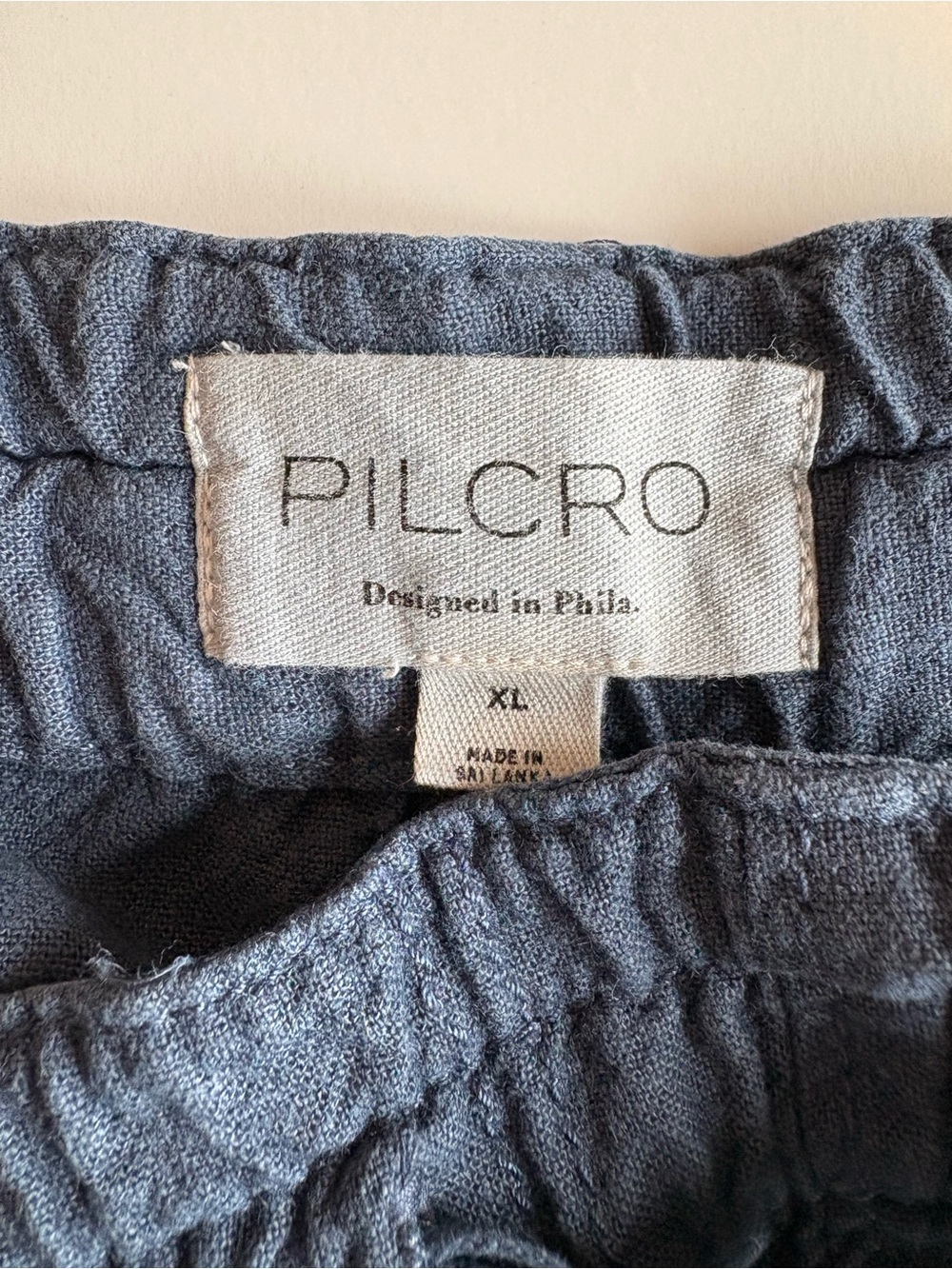 Pilcro Wide Leg Drawstring Pants in Navy Blue - Picture 8 of 10